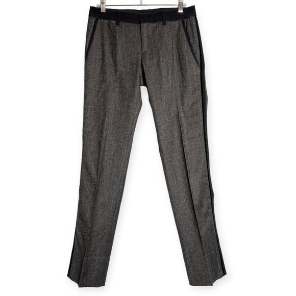 Dolce & Gabbana Stretch Wool Trousers SIZE 44 Gray Striped Dress Pants US 8 - Picture 1 of 13
